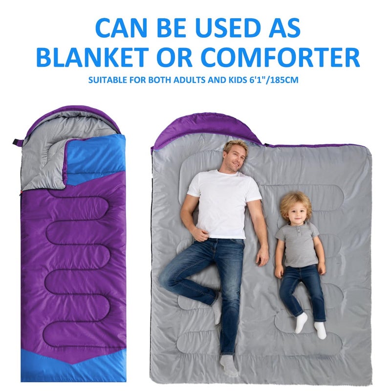 oaskys Camping Sleeping Bag - 3 Season Warm & Cool Weather - Summer Spring Fall Lightweight Waterproof for Adults Kids - Camping Gear Equipment, Traveling, and Outdoors - Image 3